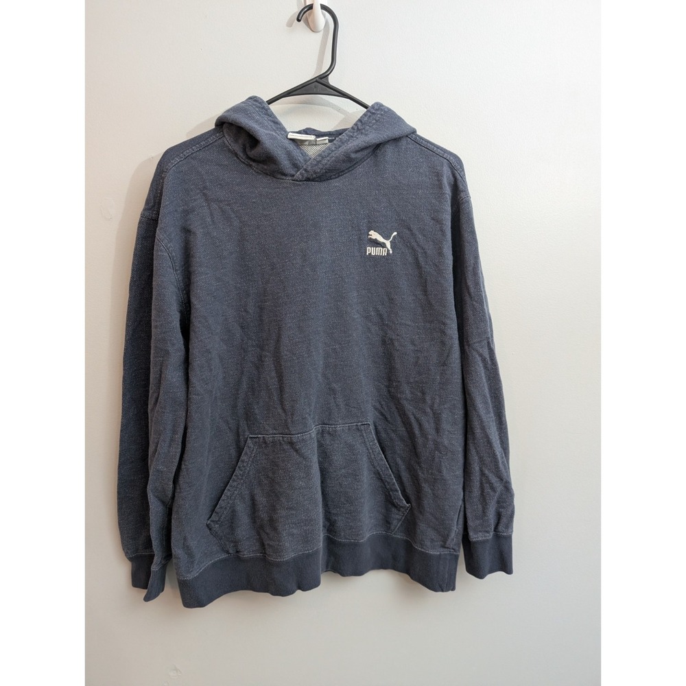 Z2 Puma Men's Cotton Hoodie Sweatshirt Navy L Soft Ink Crewsweat Classic